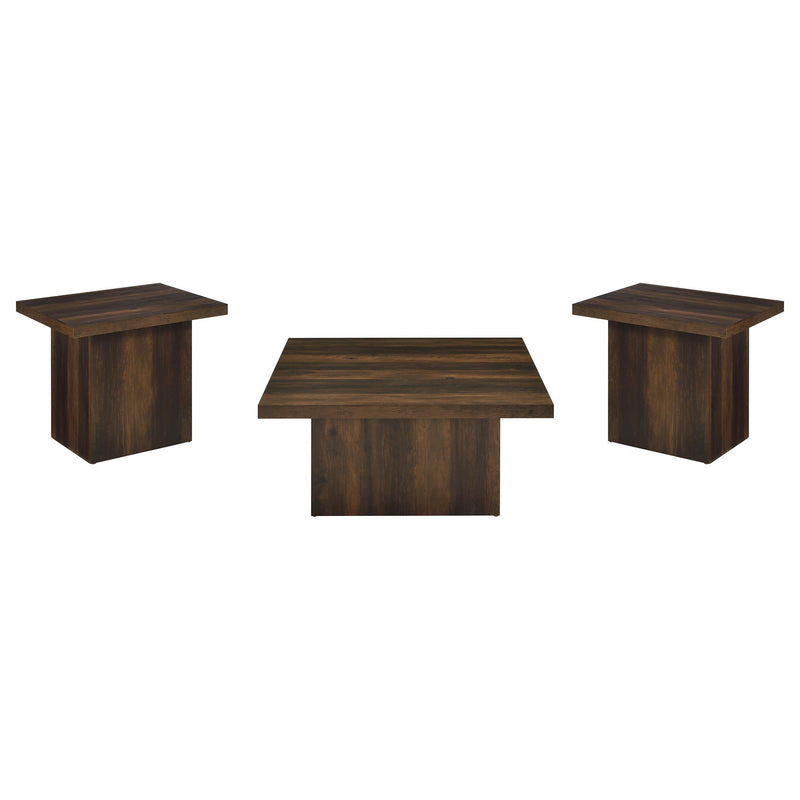 Devar 3-piece Square Coffee and End Table Set Dark Pine - 710888-S3