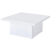 Devar 3-piece Square Coffee End Table Set White High Gloss - 710898-S3