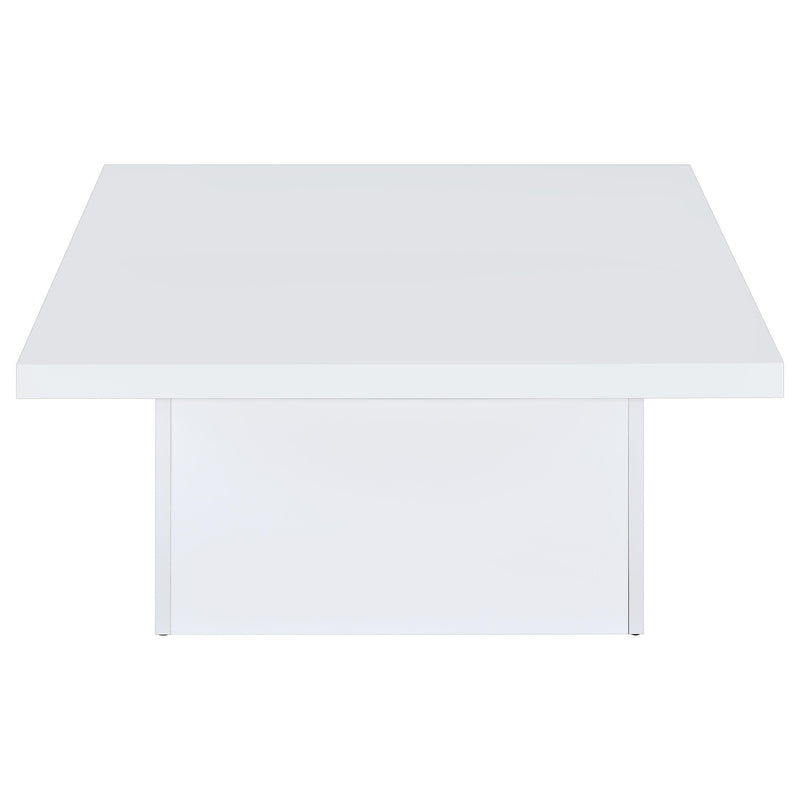 Devar 3-piece Square Coffee End Table Set White High Gloss - 710898-S3