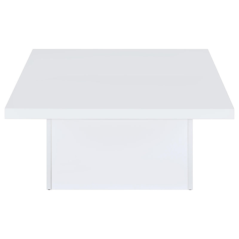 Devar 3-piece Square Coffee End Table Set White High Gloss - 710898-S3