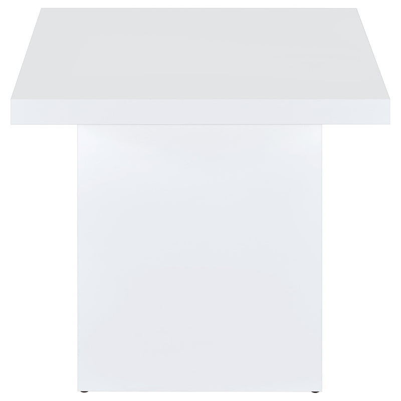 Devar 3-piece Square Coffee End Table Set White High Gloss - 710898-S3