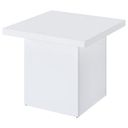 Devar 3-piece Square Coffee End Table Set White High Gloss - 710898-S3