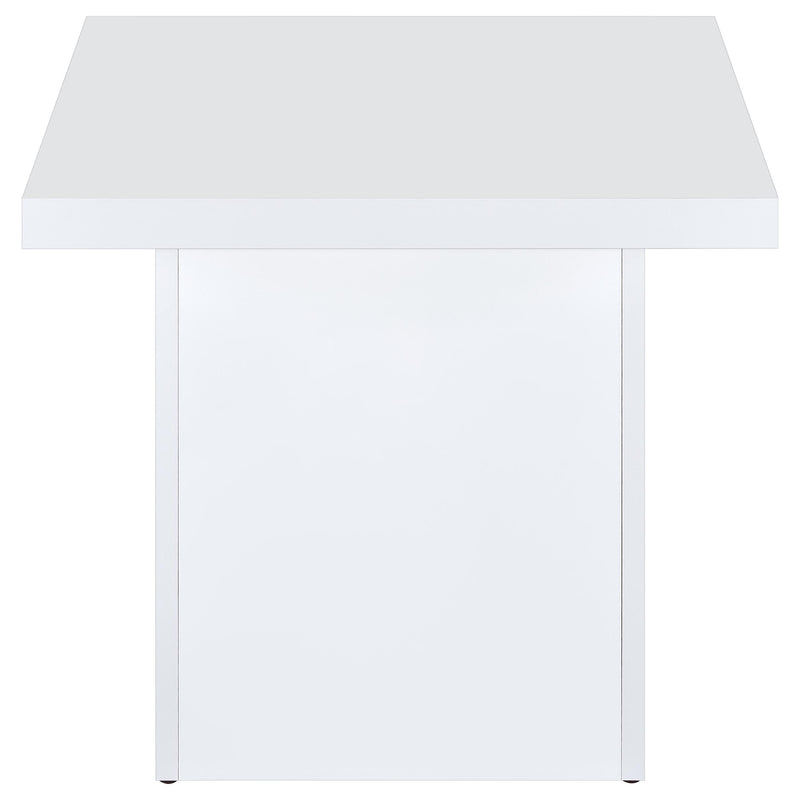 Devar 3-piece Square Coffee End Table Set White High Gloss - 710898-S3
