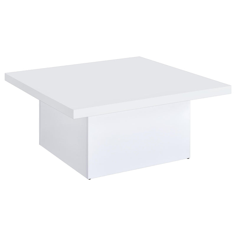Devar 3-piece Square Coffee End Table Set White High Gloss - 710898-S3