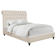Devon 57-inch Upholstered California King Panel Bed Beige - 300525KW