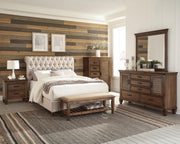 Devon 57-inch Upholstered California King Panel Bed Beige - 300525KW