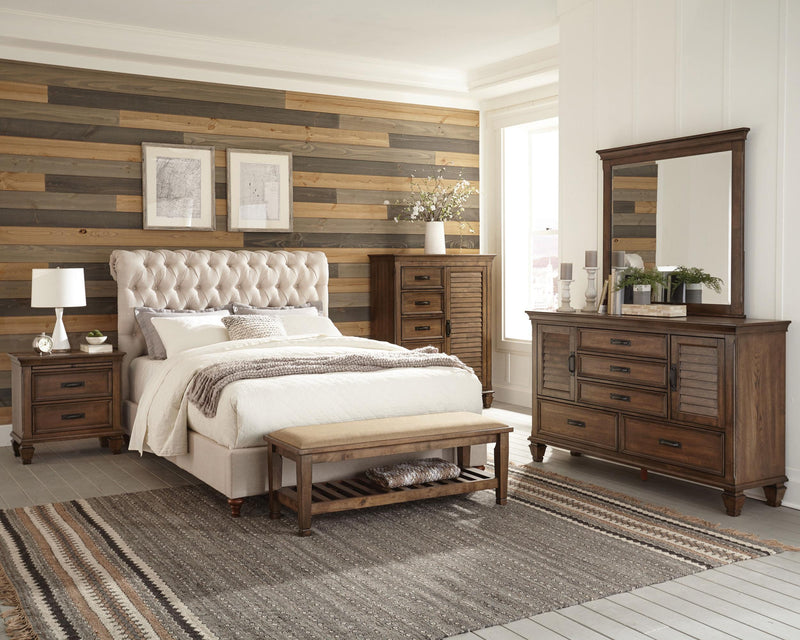 Devon 57-inch Upholstered Queen Panel Bed Beige - 300525Q