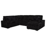 Devonshire Sleeper Sectional Sofa Storage Chaise Black - 511049