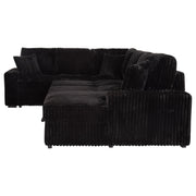 Devonshire Sleeper Sectional Sofa Storage Chaise Black - 511049
