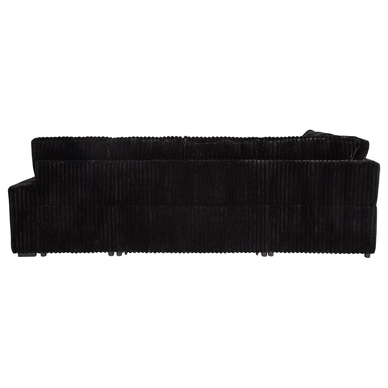 Devonshire Sleeper Sectional Sofa Storage Chaise Black - 511049