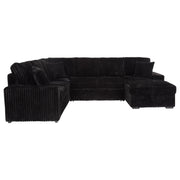 Devonshire Sleeper Sectional Sofa Storage Chaise Black - 511049