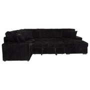 Devonshire Sleeper Sectional Sofa Storage Chaise Black - 511049