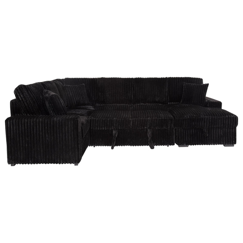 Devonshire Sleeper Sectional Sofa Storage Chaise Black - 511049