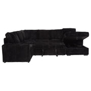 Devonshire Sleeper Sectional Sofa Storage Chaise Black - 511049