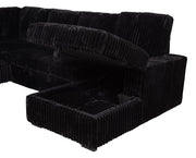 Devonshire Sleeper Sectional Sofa Storage Chaise Black - 511049