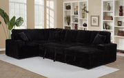 Devonshire Sleeper Sectional Sofa Storage Chaise Black - 511049
