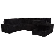 Devonshire Sleeper Sectional Sofa Storage Chaise Black - 511049