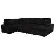 Devonshire Sleeper Sectional Sofa Storage Chaise Black - 511049