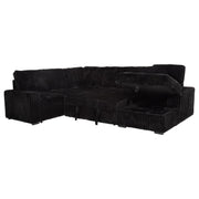 Devonshire Sleeper Sectional Sofa Storage Chaise Black - 511049