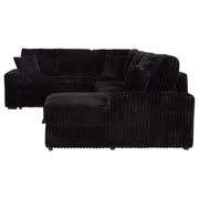 Devonshire Sleeper Sectional Sofa Storage Chaise Black - 511049