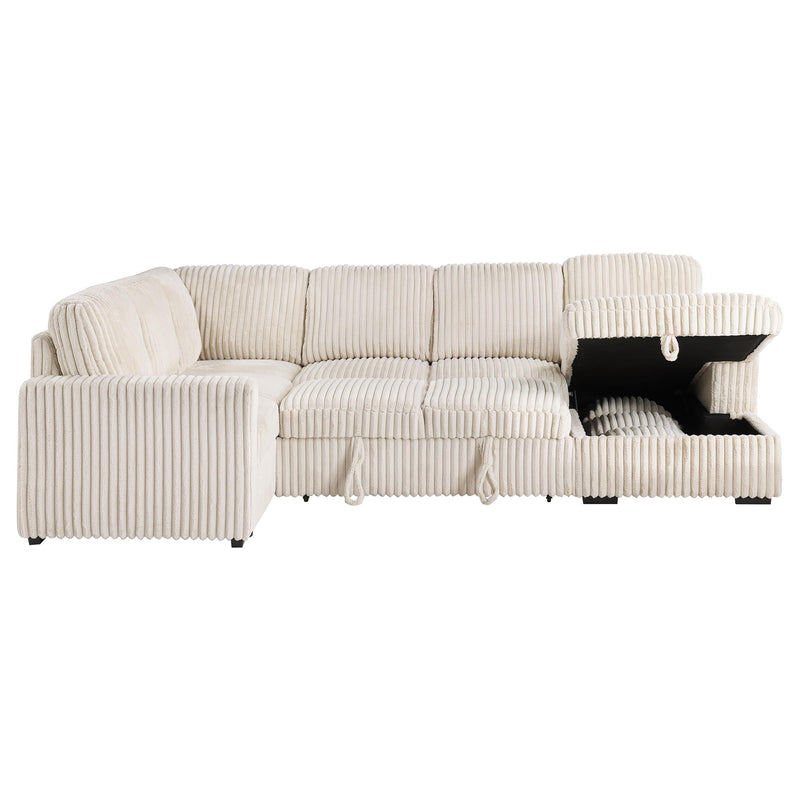 Devonshire Sleeper Sectional Sofa Storage Chaise Camel - 501205