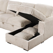 Devonshire Sleeper Sectional Sofa Storage Chaise Camel - 501205