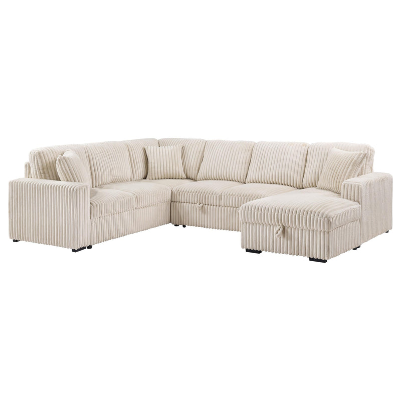 Devonshire Sleeper Sectional Sofa Storage Chaise Camel - 501205