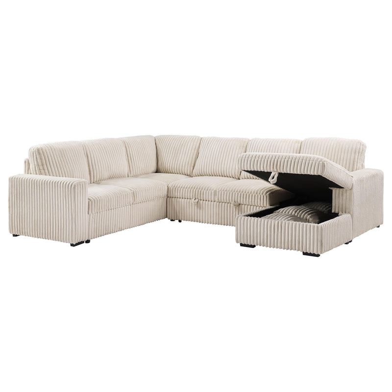 Devonshire Sleeper Sectional Sofa Storage Chaise Camel - 501205