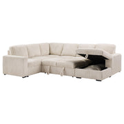 Devonshire Sleeper Sectional Sofa Storage Chaise Camel - 501205