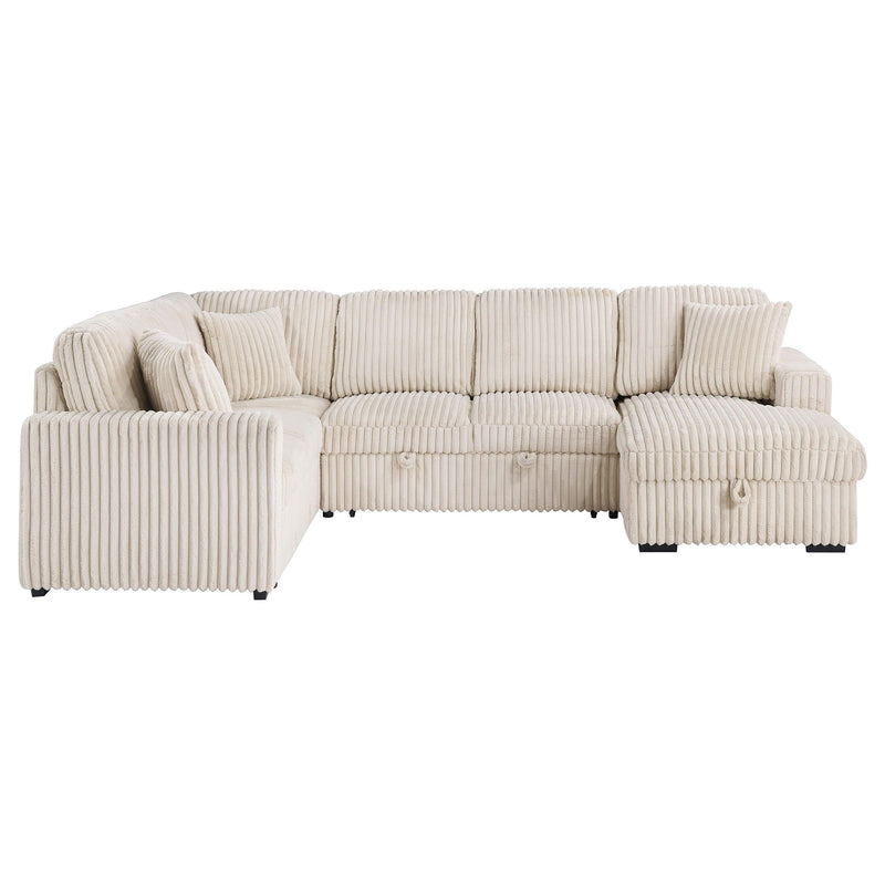 Devonshire Sleeper Sectional Sofa Storage Chaise Camel - 501205