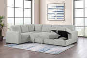 Devonshire Sleeper Sectional Sofa Storage Chaise Grey - 501208