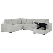 Devonshire Sleeper Sectional Sofa Storage Chaise Grey - 501208