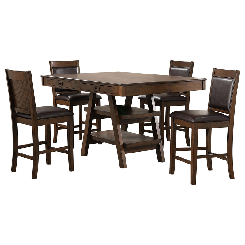 Dewey 5-piece Rectangular Dining Table Set Walnut - 115208-S5
