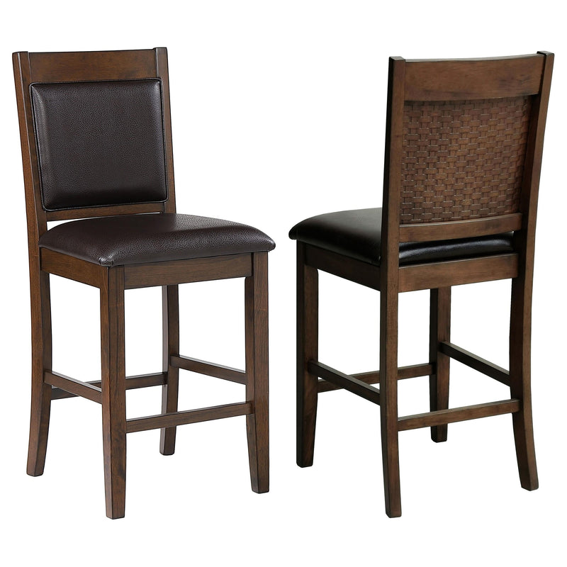 Dewey Upholstered Counter Chair Walnut (Set of 2) - 115209