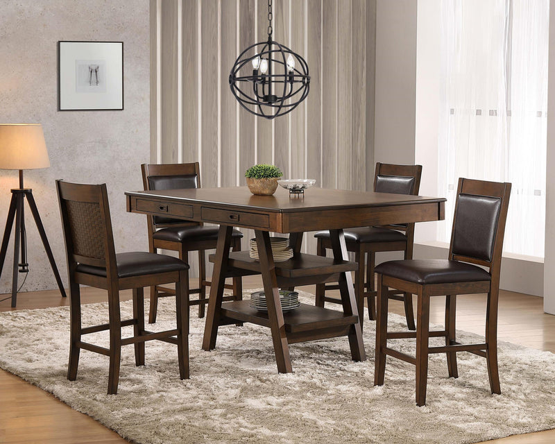 Dewey Upholstered Counter Chair Walnut (Set of 2) - 115209