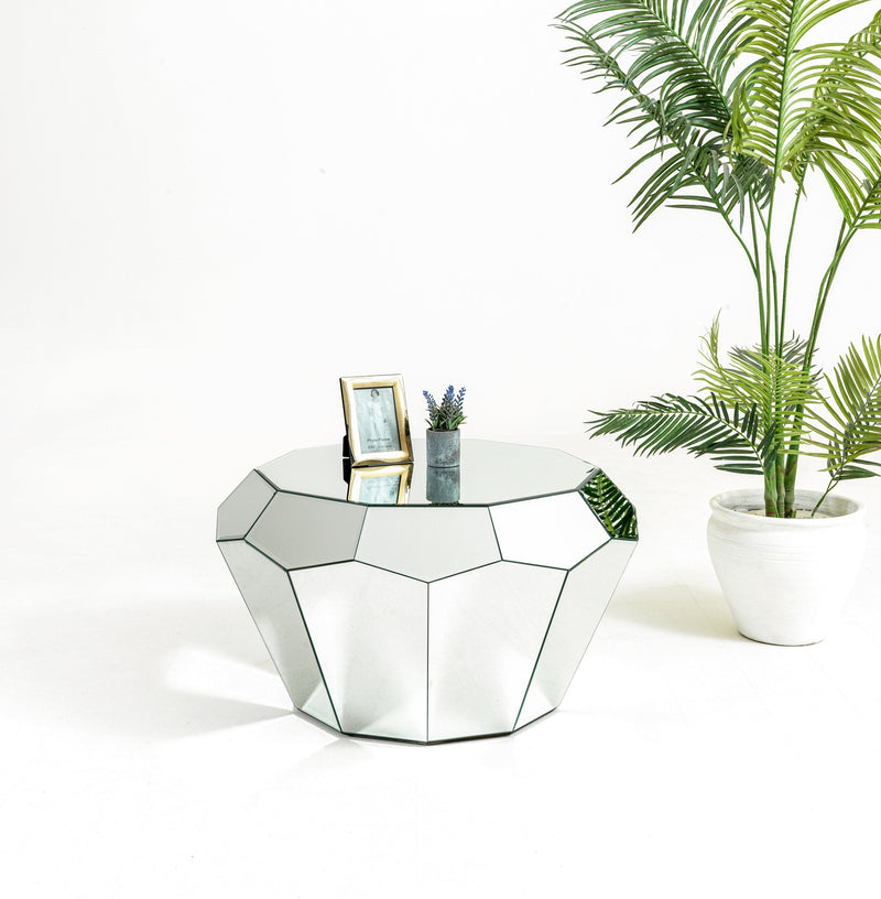 Diamond Mirrored  Coffee Table - DIAMOND-MIRRORED-CT