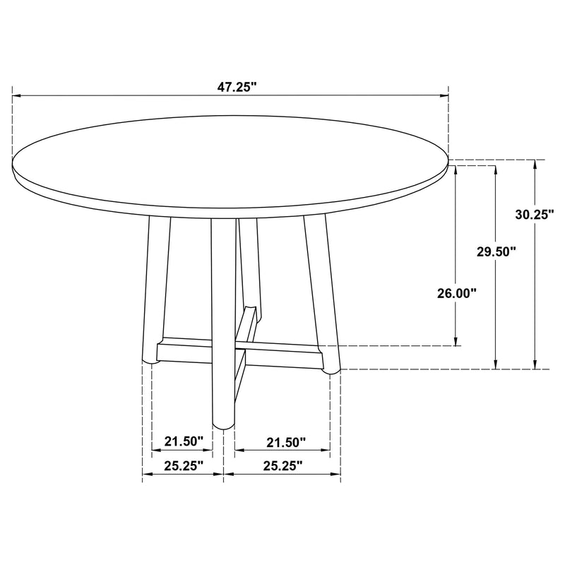 Dinah 5-piece Round Solid Wood Dining Set Walnut - 108471-S5