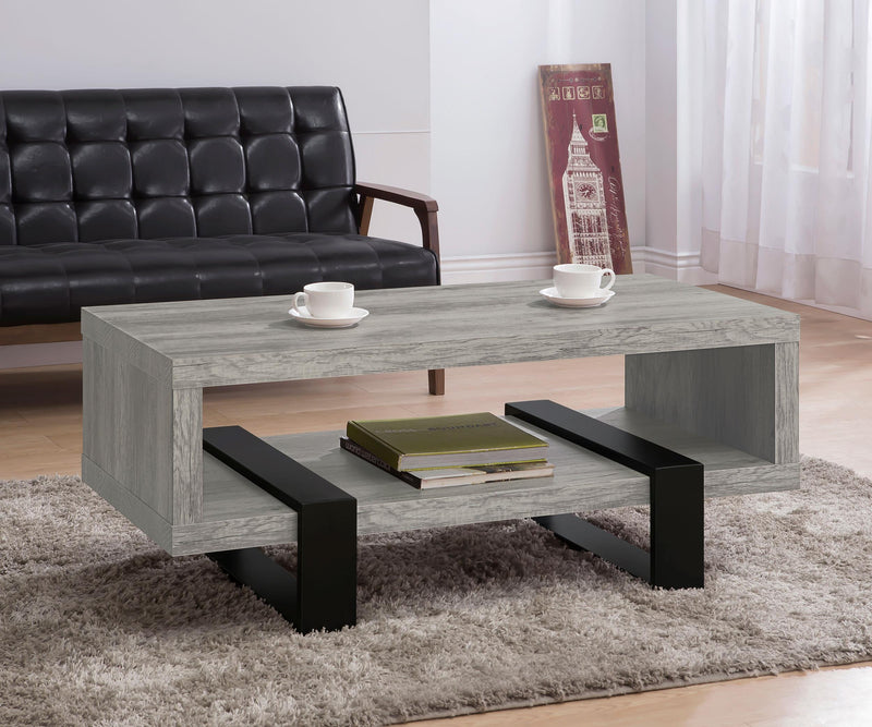 Dinard Engineered Wood Cocktail Coffee Table Grey Driftwood - 720878