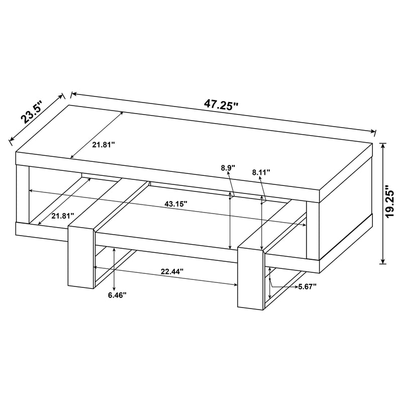Dinard Engineered Wood Cocktail Coffee Table Grey Driftwood - 720878