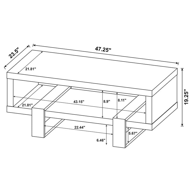 Dinard Engineered Wood Cocktail Coffee Table Latte - 723688