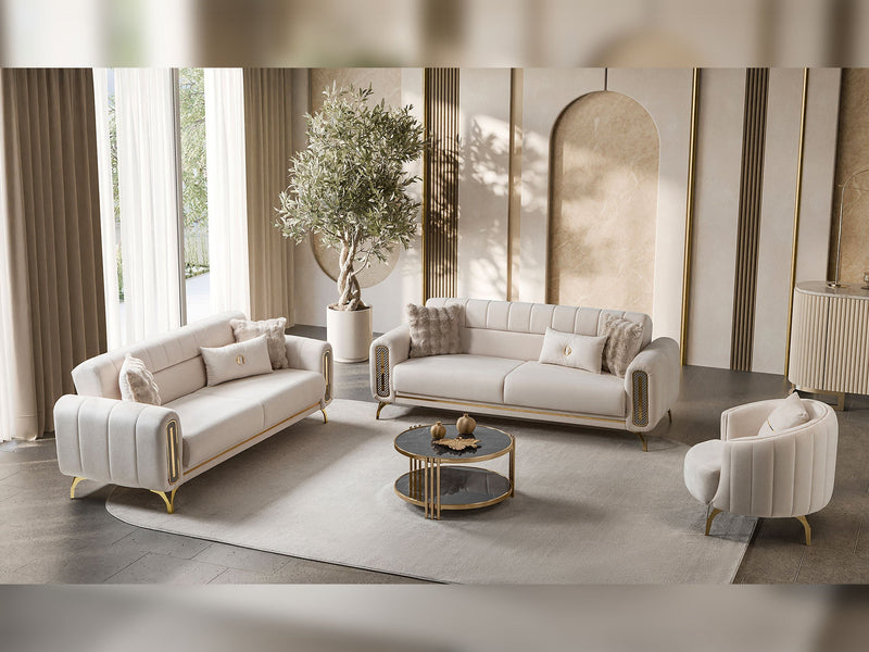 Dior 3-pieces (Sofa & Loveseat & Chair) Livingroom Set in Grey - 200-ST-DIO-TURKO376-321