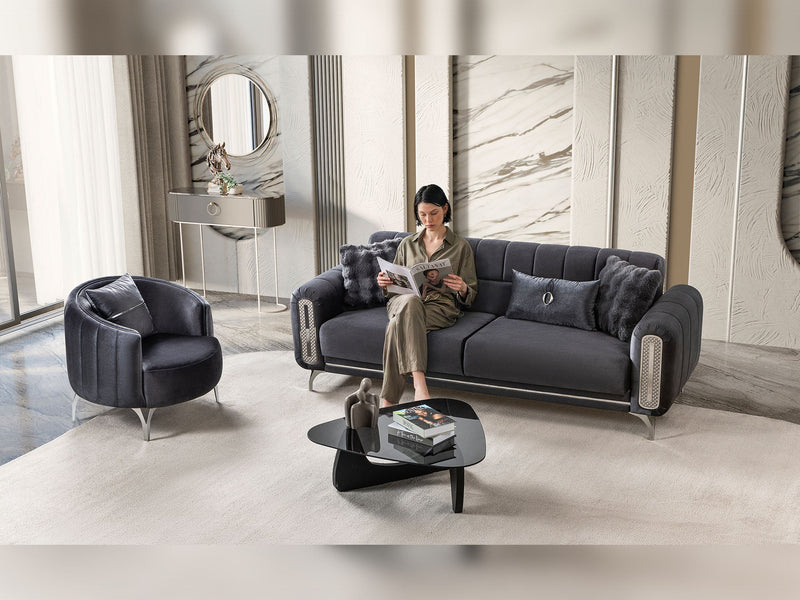 Dior Convertible Loveseat in Grey - 200-ST-DIO-TURKO376-2