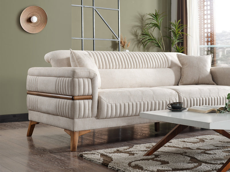 Divano Convertible Loveseat in Cream - 200-ELIF-DIV-A311-2