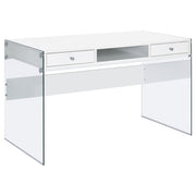 Dobrev 48-inch 2-drawer Writing Desk White High Gloss - 800829