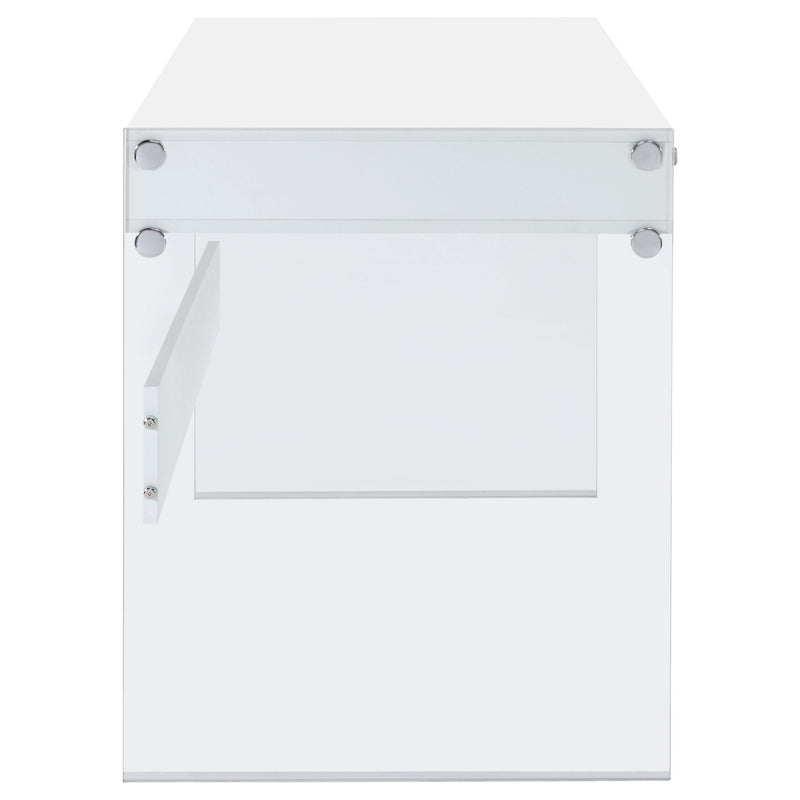 Dobrev 48-inch 2-drawer Writing Desk White High Gloss - 800829