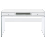 Dobrev 48-inch 2-drawer Writing Desk White High Gloss - 800829