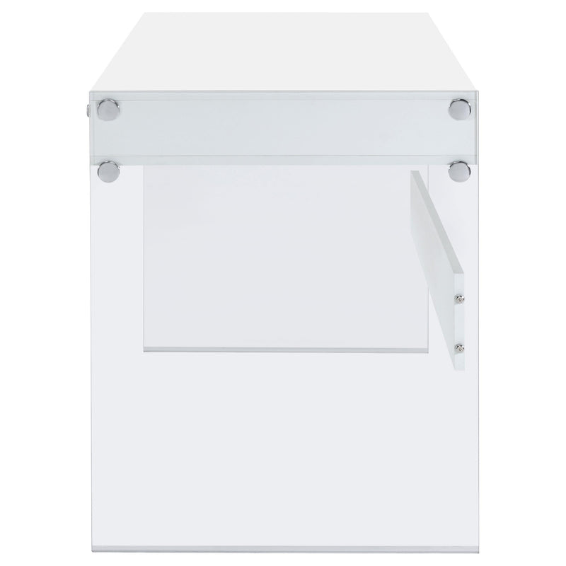 Dobrev 48-inch 2-drawer Writing Desk White High Gloss - 800829