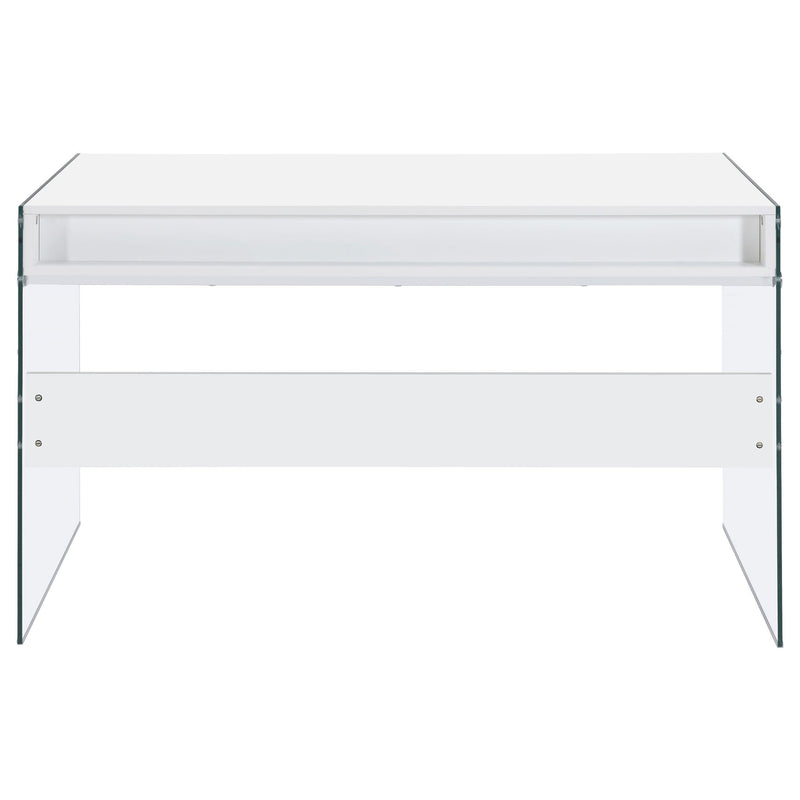 Dobrev 48-inch 2-drawer Writing Desk White High Gloss - 800829