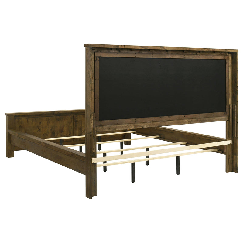 Doherty California King Linen Panel Bed Rustic Brown - 225161KW