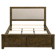 Doherty Eastern King Linen Upholstered Panel Bed Rustic Brown - 225161KE